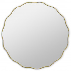 Круглое зеркало в золотой волнистой раме Fancy M Gold (Фэнси) Smal Ø80 см